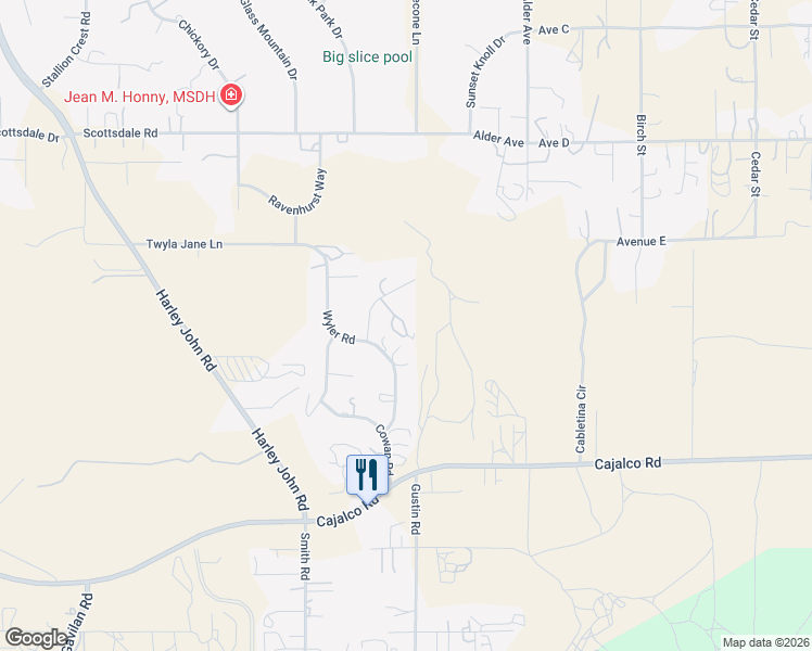map of restaurants, bars, coffee shops, grocery stores, and more near 19046 Mc Guire Road in Perris