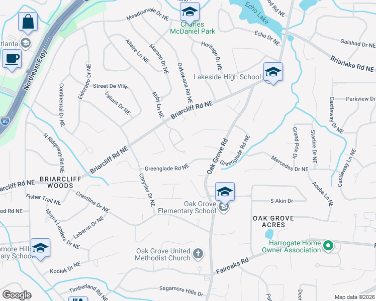 map of restaurants, bars, coffee shops, grocery stores, and more near 1951 Carlotta Court in Atlanta