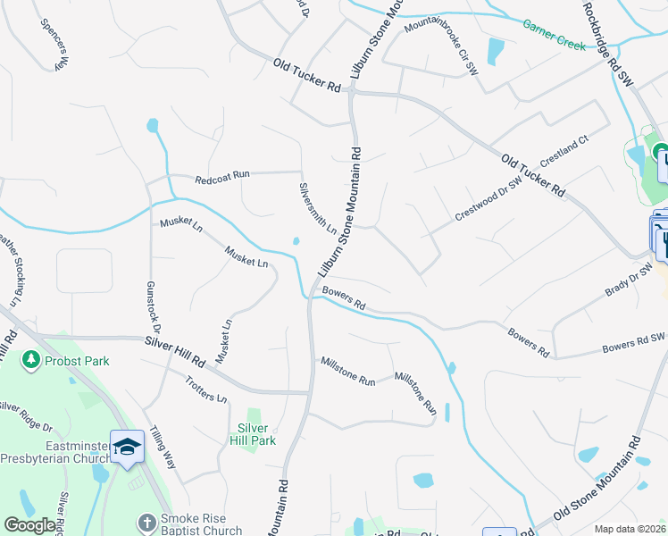 map of restaurants, bars, coffee shops, grocery stores, and more near 5810 Ashridge Court in Stone Mountain
