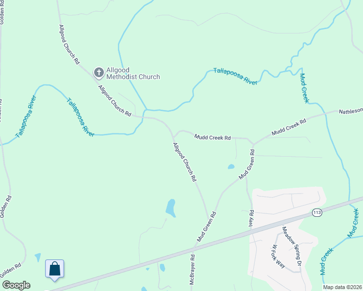 map of restaurants, bars, coffee shops, grocery stores, and more near 1968 Allgood Church Road in Temple