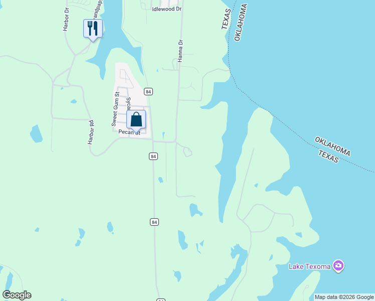 map of restaurants, bars, coffee shops, grocery stores, and more near 101 Diamond Pointe Loop in Denison