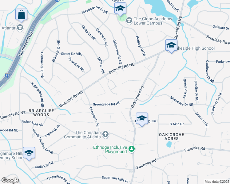 map of restaurants, bars, coffee shops, grocery stores, and more near 1965 Carlotta Court in Atlanta