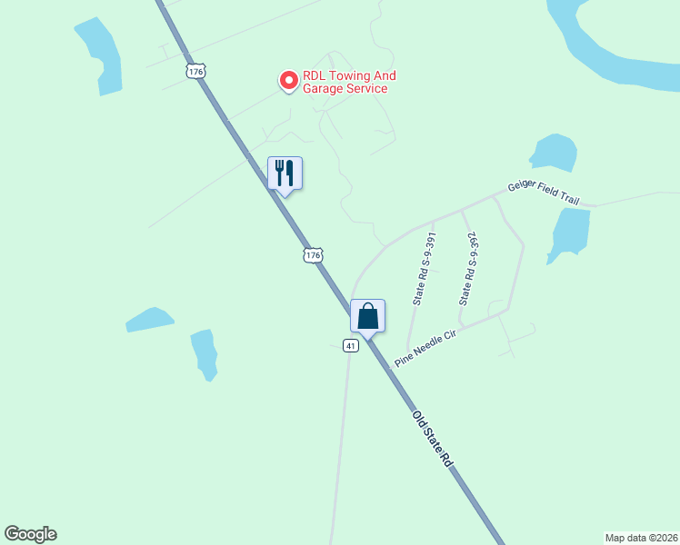 map of restaurants, bars, coffee shops, grocery stores, and more near 983 Old State Road in Gaston