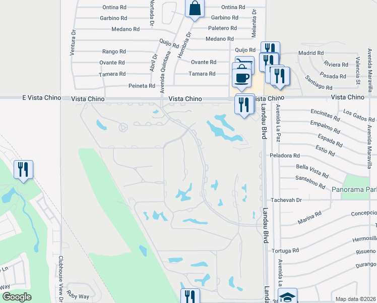 map of restaurants, bars, coffee shops, grocery stores, and more near 28402 Taos Court in Cathedral City