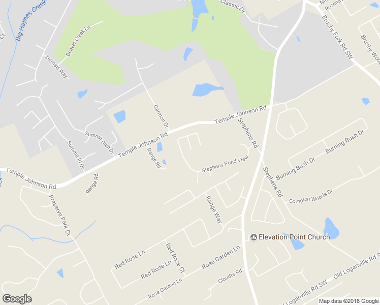 map of restaurants, bars, coffee shops, grocery stores, and more near 3537 Temple Ridge Court Southwest in Loganville