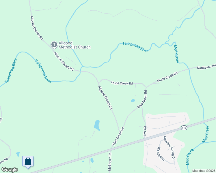 map of restaurants, bars, coffee shops, grocery stores, and more near 1968 Allgood Church Road in Temple