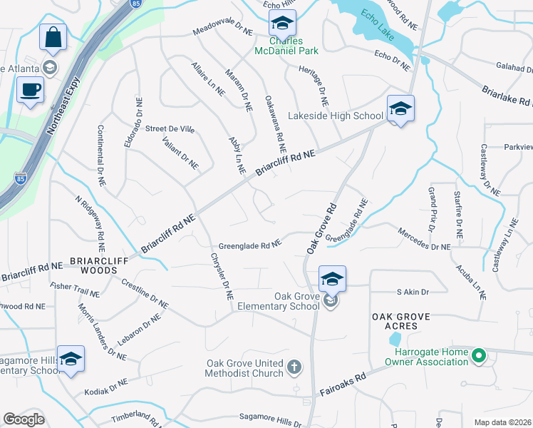 map of restaurants, bars, coffee shops, grocery stores, and more near 1977 Carlotta Court in Atlanta