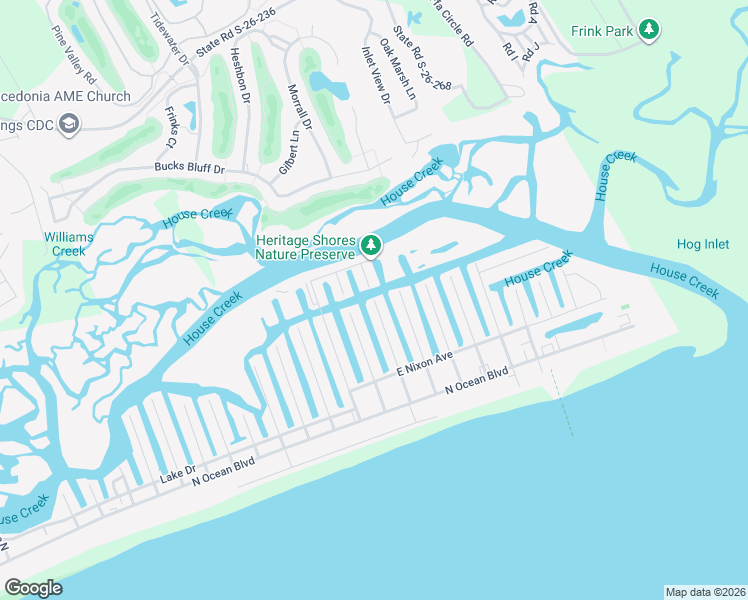 map of restaurants, bars, coffee shops, grocery stores, and more near 399 55th Avenue North in North Myrtle Beach