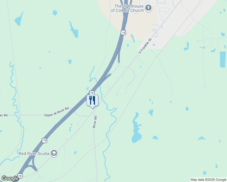 map of restaurants, bars, coffee shops, grocery stores, and more near 373 Butterfield Trail in Colbert