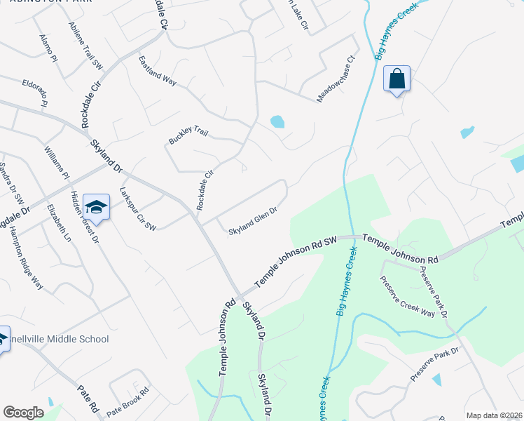 map of restaurants, bars, coffee shops, grocery stores, and more near 1824 Skyland Glen Drive in Snellville