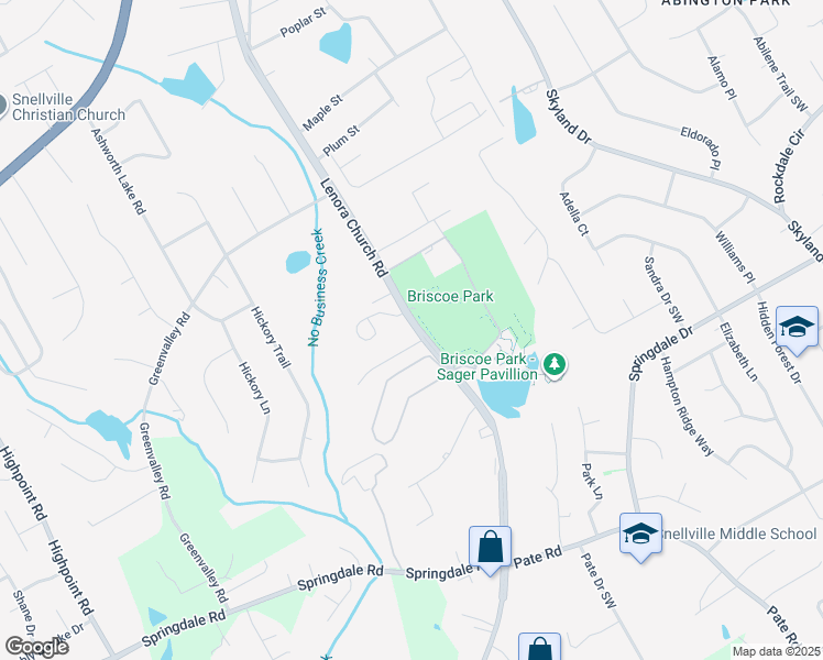 map of restaurants, bars, coffee shops, grocery stores, and more near 2837 Lenora Church Road in Snellville