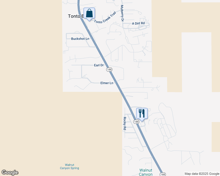 map of restaurants, bars, coffee shops, grocery stores, and more near in Tonto Basin