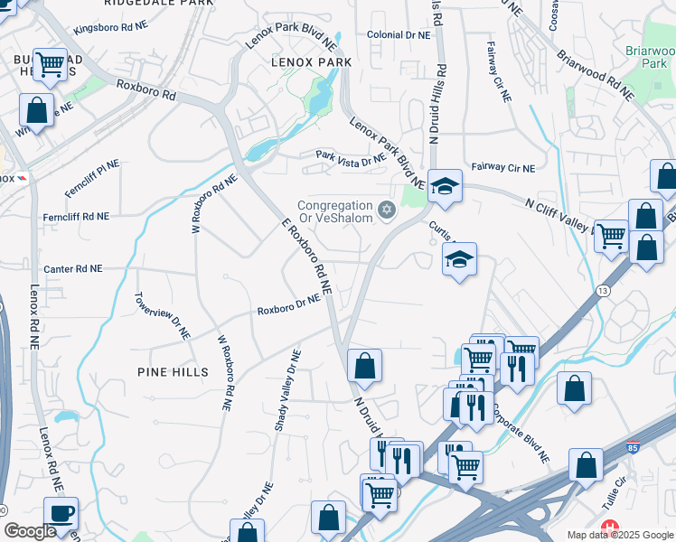 map of restaurants, bars, coffee shops, grocery stores, and more near 1099 Wright Avenue Northeast in Atlanta