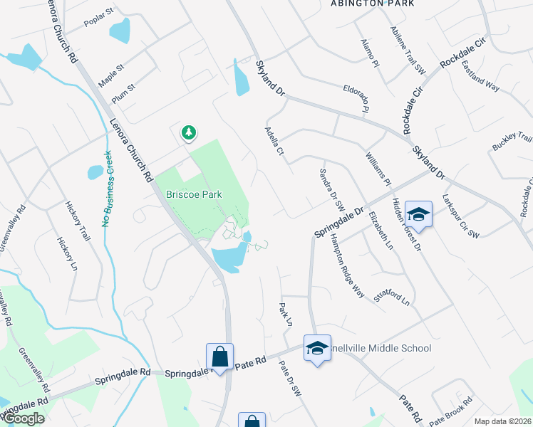 map of restaurants, bars, coffee shops, grocery stores, and more near 2441 Gene Court in Snellville