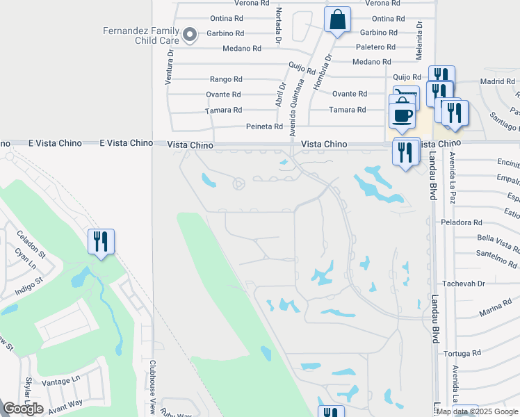 map of restaurants, bars, coffee shops, grocery stores, and more near 67388 South Chimayo Drive in Cathedral City