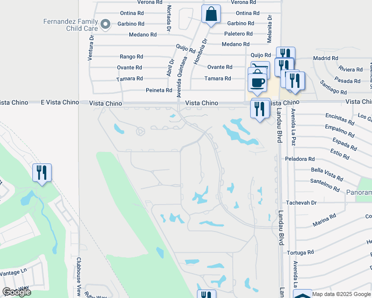 map of restaurants, bars, coffee shops, grocery stores, and more near 67551 North Natoma Drive in Cathedral City