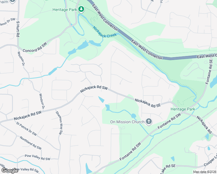 map of restaurants, bars, coffee shops, grocery stores, and more near 4570 Queen Anne Court Southeast in Mableton