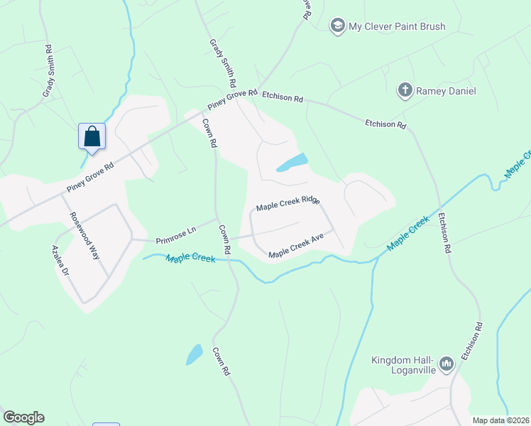 map of restaurants, bars, coffee shops, grocery stores, and more near 1115 Maple Creek Ridge in Loganville