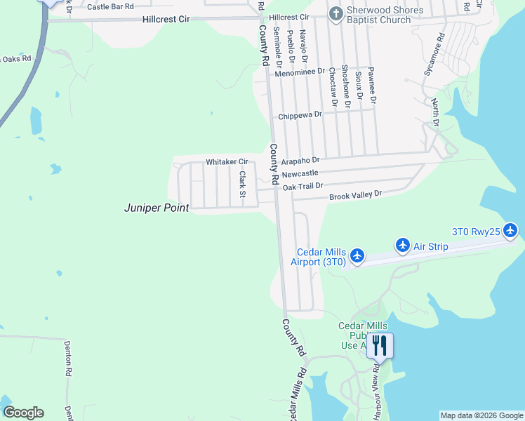 map of restaurants, bars, coffee shops, grocery stores, and more near 831 Whitaker Circle in Gordonville