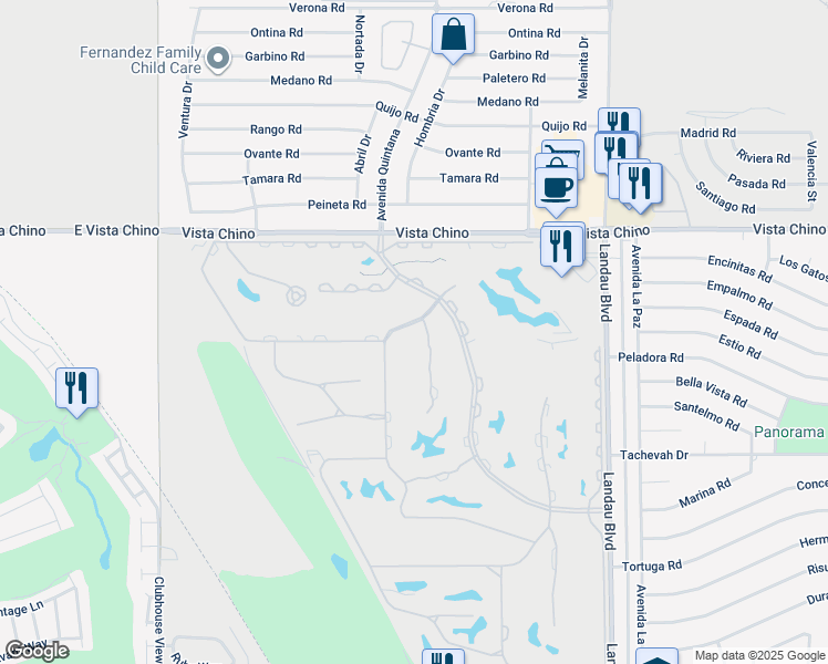 map of restaurants, bars, coffee shops, grocery stores, and more near 67575 North Natoma Drive in Cathedral City