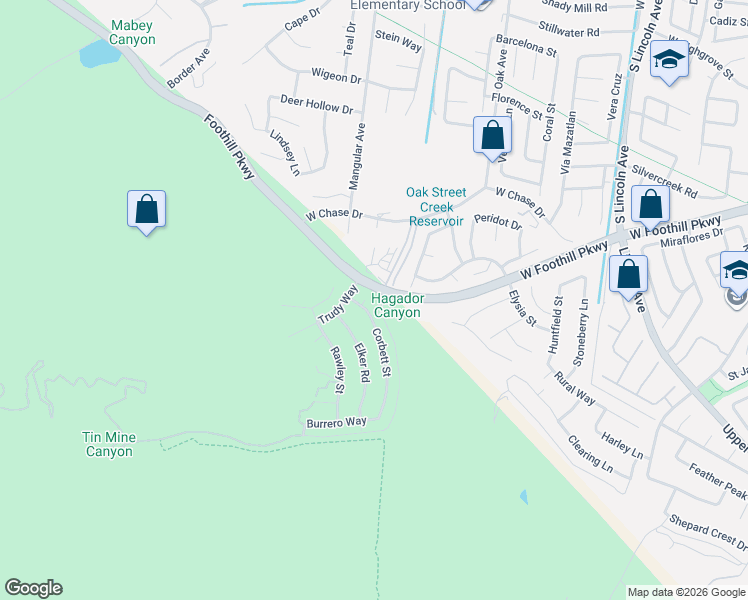 map of restaurants, bars, coffee shops, grocery stores, and more near 1408 Fanning Circle in Corona