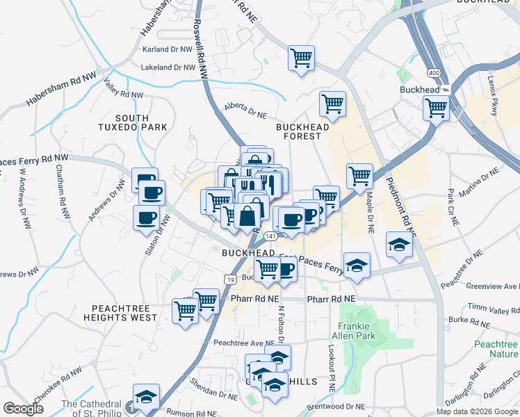 map of restaurants, bars, coffee shops, grocery stores, and more near 23 Irby Avenue Northwest in Atlanta