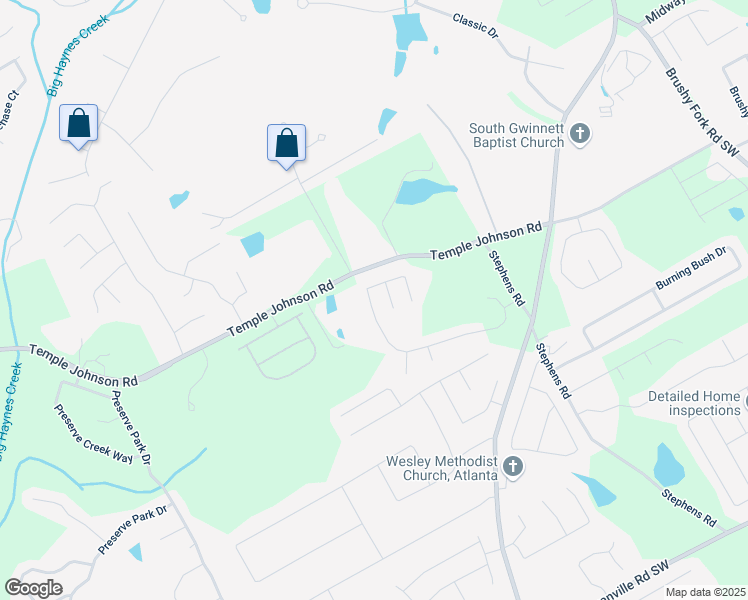 map of restaurants, bars, coffee shops, grocery stores, and more near 1625 Stephens Pond View in Loganville
