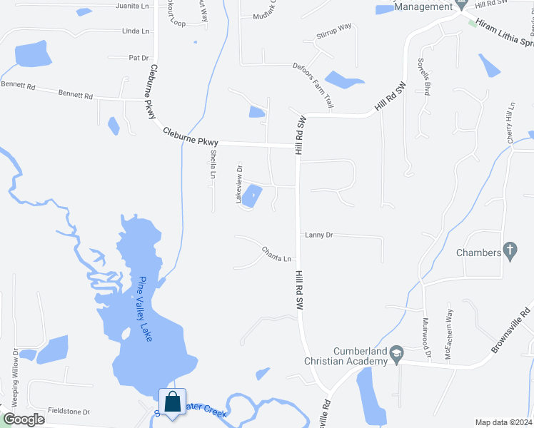 map of restaurants, bars, coffee shops, grocery stores, and more near 4590 Ridgeview Drive in Powder Springs