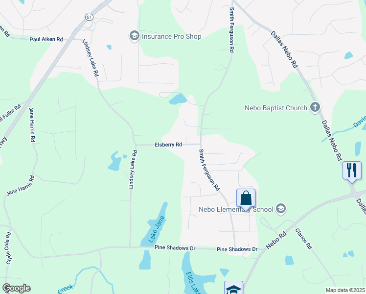 map of restaurants, bars, coffee shops, grocery stores, and more near 89 Elsberry Road in Dallas