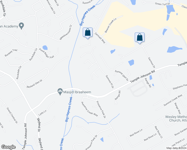 map of restaurants, bars, coffee shops, grocery stores, and more near 3289 Summit Edge Court in Loganville