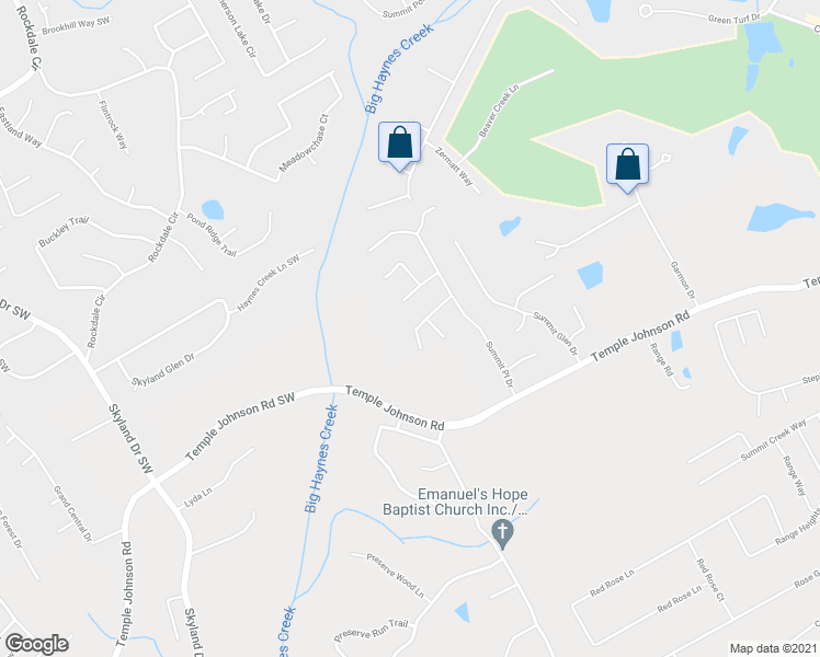 map of restaurants, bars, coffee shops, grocery stores, and more near 1765 Summit Edge Circle in Loganville