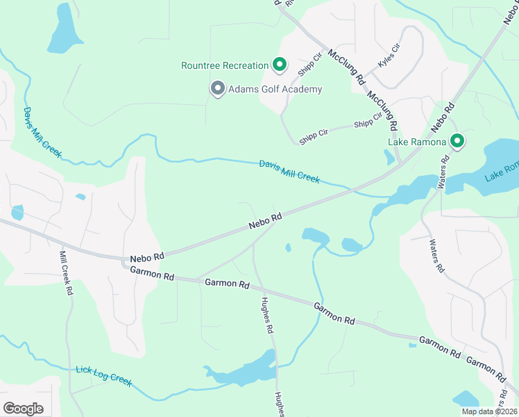 map of restaurants, bars, coffee shops, grocery stores, and more near 46 Normas Way in Hiram