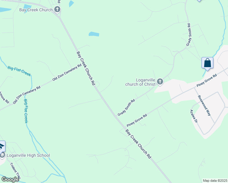 map of restaurants, bars, coffee shops, grocery stores, and more near 3769 Bay Creek Church Road in Loganville