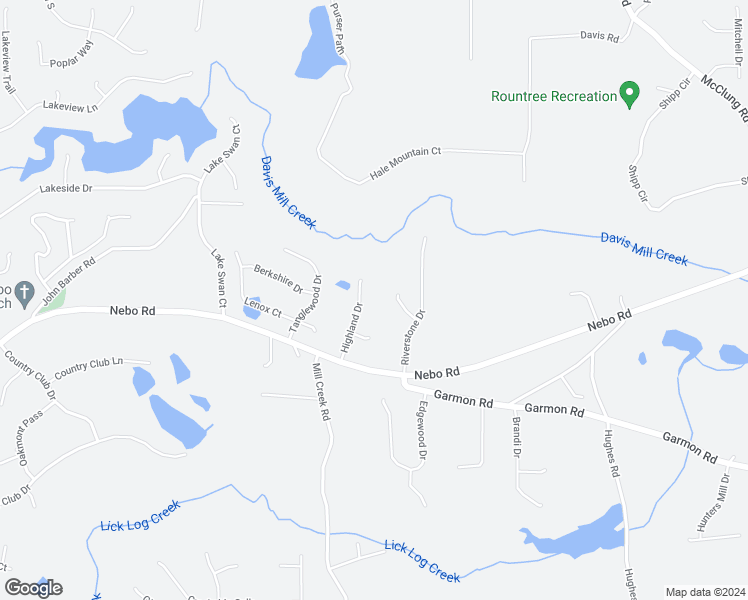 map of restaurants, bars, coffee shops, grocery stores, and more near 152 Highland Drive in Hiram