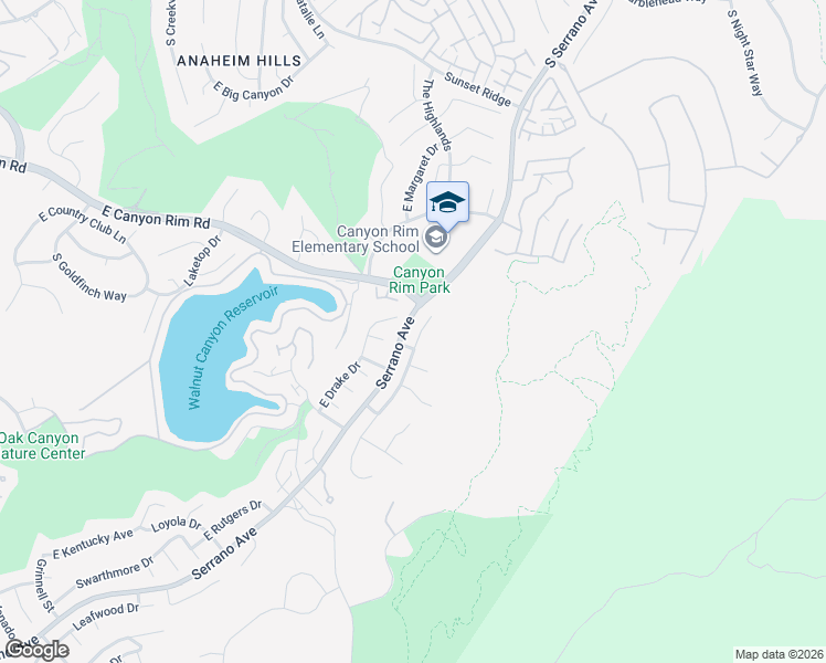 map of restaurants, bars, coffee shops, grocery stores, and more near 7241 East Columbus Drive in Anaheim