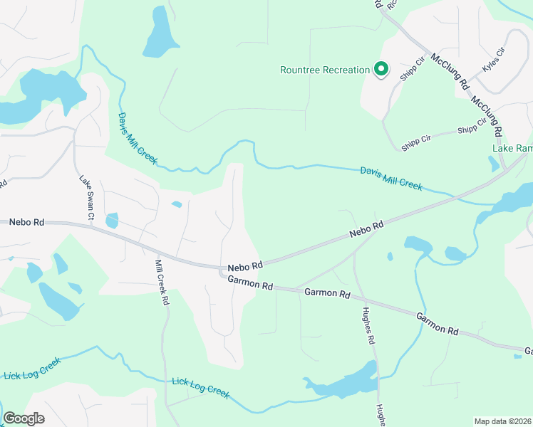 map of restaurants, bars, coffee shops, grocery stores, and more near 4779 Nebo Road in Hiram