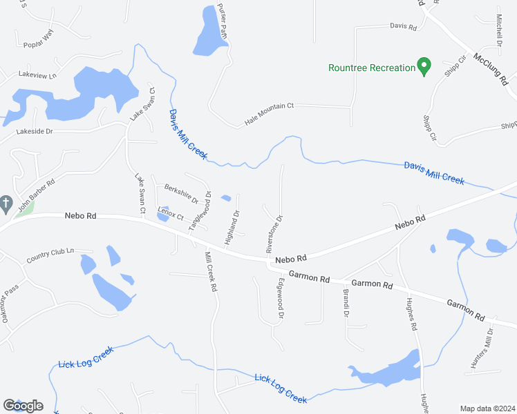 map of restaurants, bars, coffee shops, grocery stores, and more near 83 Riverstone Place in Hiram