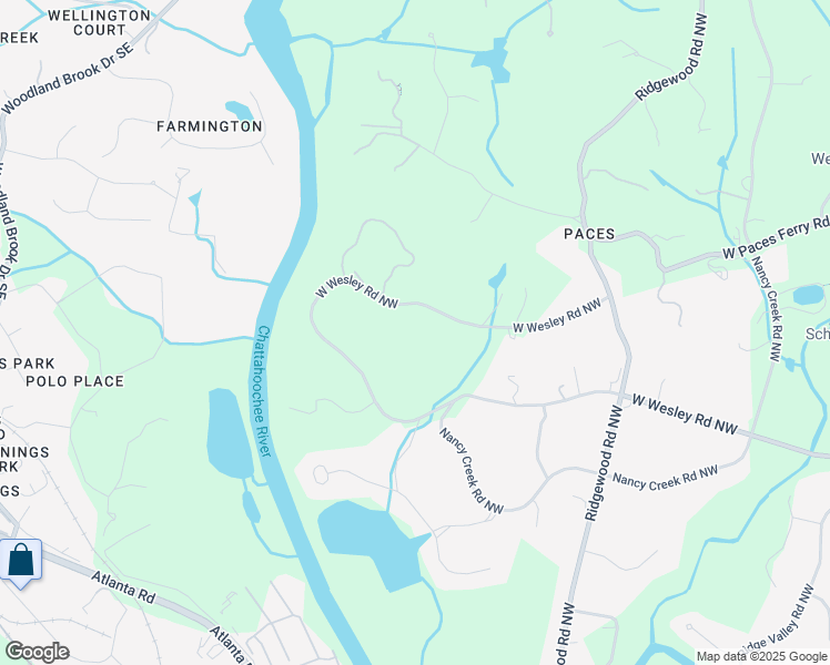 map of restaurants, bars, coffee shops, grocery stores, and more near 2485 West Wesley Road Northwest in Atlanta