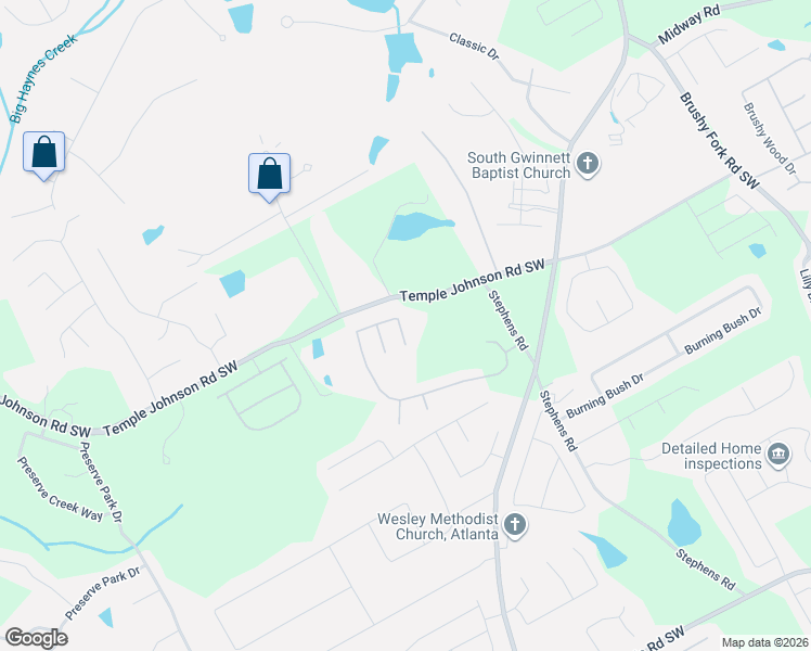 map of restaurants, bars, coffee shops, grocery stores, and more near 1764 Stephens Pond View in Loganville