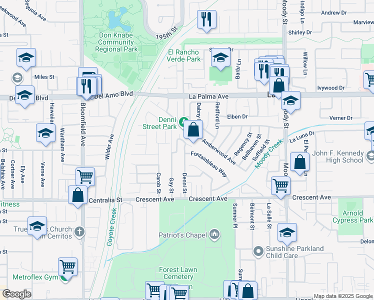 map of restaurants, bars, coffee shops, grocery stores, and more near 8193 Willow Drive in Cypress
