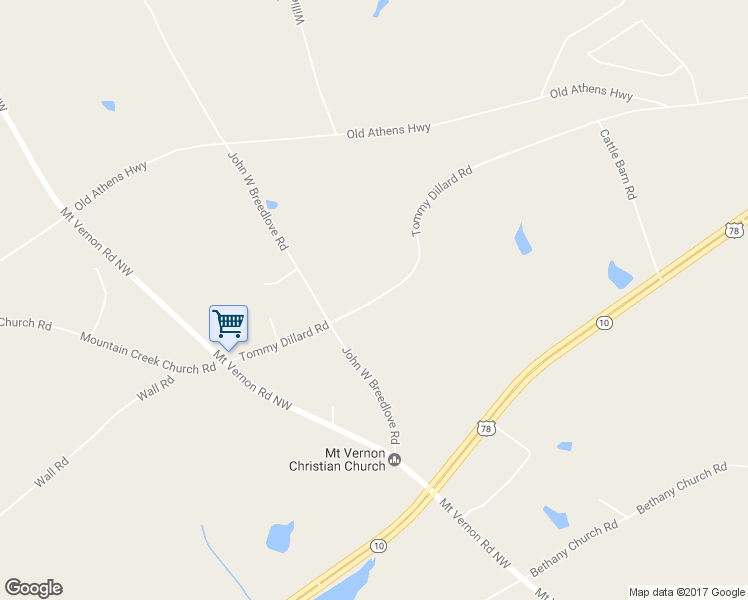 map of restaurants, bars, coffee shops, grocery stores, and more near 3080 Tommy Dillard Road in Monroe