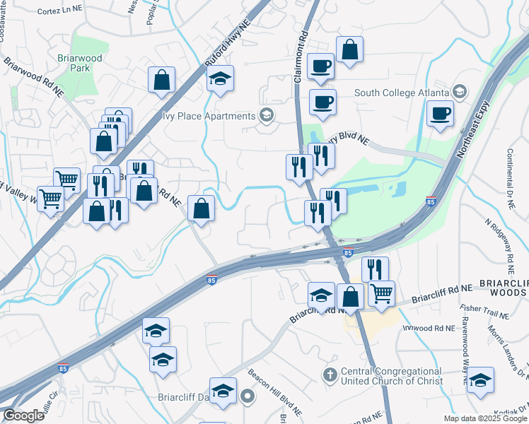 map of restaurants, bars, coffee shops, grocery stores, and more near 1000 Barone Avenue in Atlanta