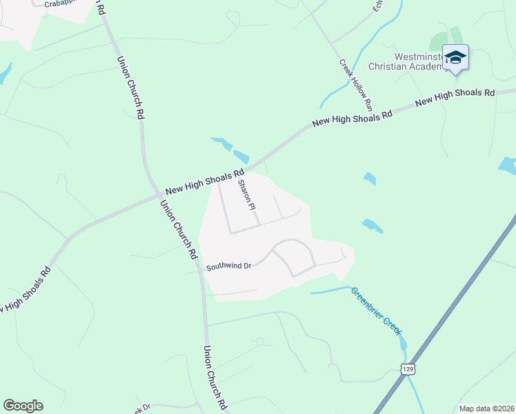 map of restaurants, bars, coffee shops, grocery stores, and more near 1031 Sharon Place in Watkinsville