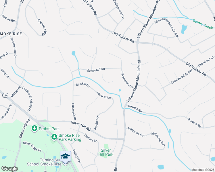 map of restaurants, bars, coffee shops, grocery stores, and more near 2041 Hessian Court in Stone Mountain
