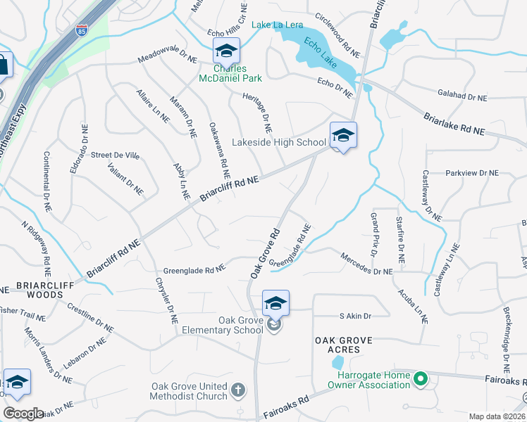 map of restaurants, bars, coffee shops, grocery stores, and more near 2434 Lively Trail Northeast in Atlanta