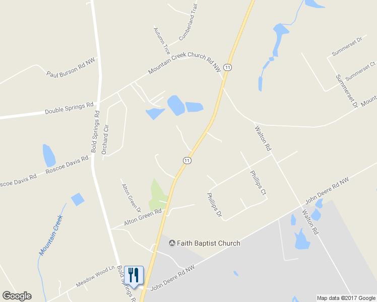 map of restaurants, bars, coffee shops, grocery stores, and more near 1964 State Highway 11 in Monroe
