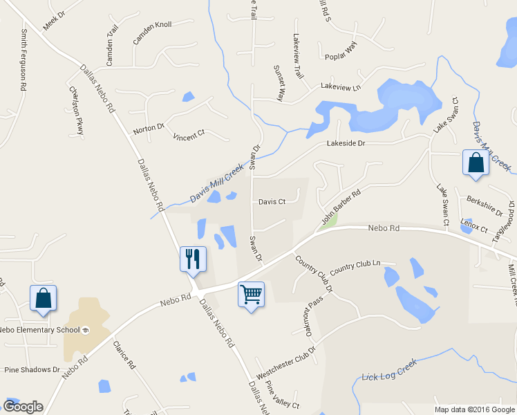 map of restaurants, bars, coffee shops, grocery stores, and more near 20 Davis Court in Hiram