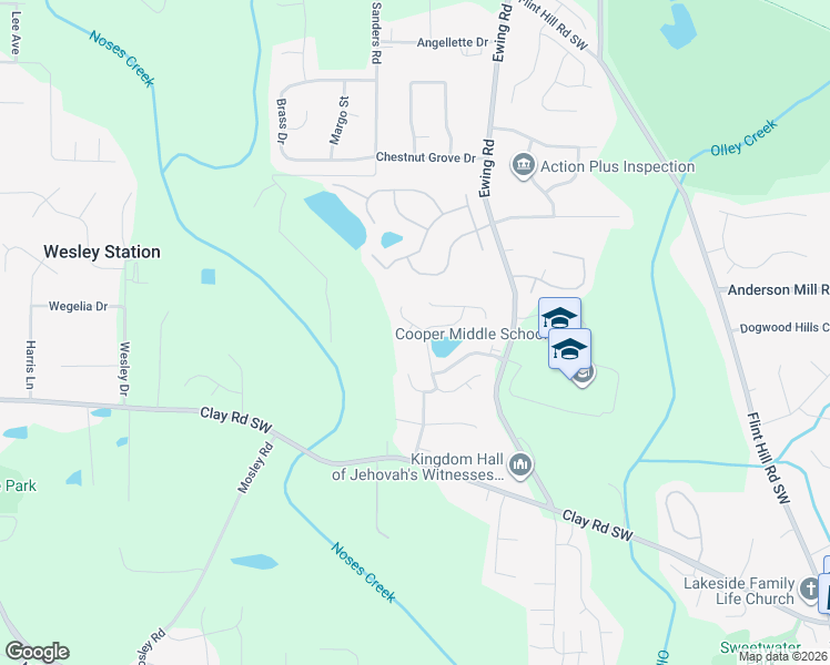 map of restaurants, bars, coffee shops, grocery stores, and more near 4588 Rugosa Way in Austell