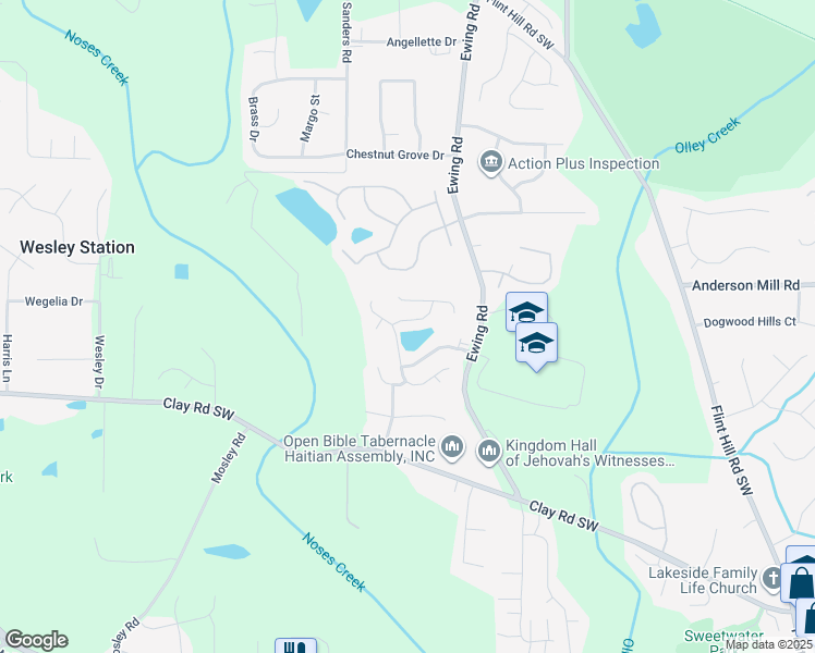 map of restaurants, bars, coffee shops, grocery stores, and more near 2829 Marksman Trail in Austell