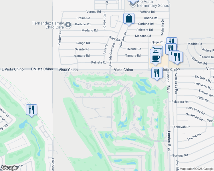 map of restaurants, bars, coffee shops, grocery stores, and more near 67433 Toltec Court in Cathedral City